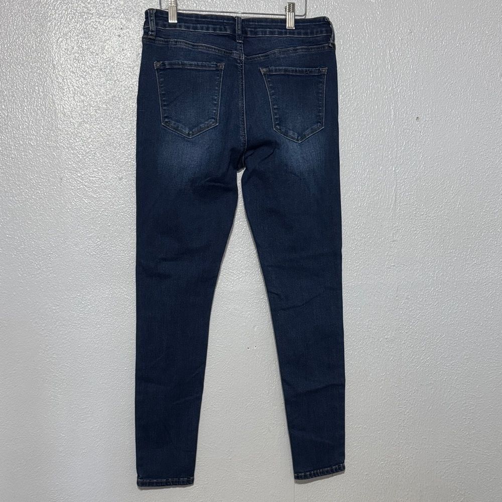 Kancan Maria High Rise Ankle Skinny Jeans Dark Wash Indigo Blue Stretch Denim 11 - Picture 6 of 10